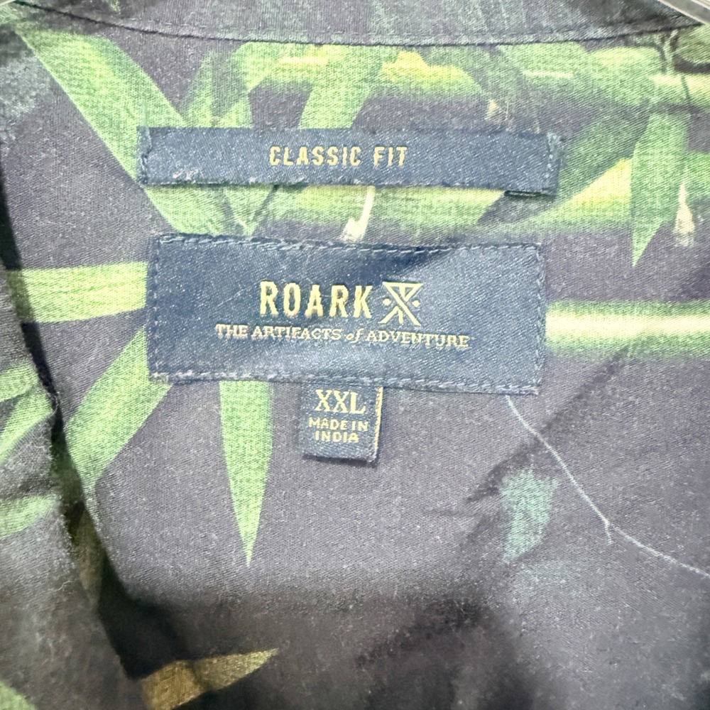 Roark Button Down Shirt XXL Navy Tropical Panther Coastal - Picture 5 of 7
